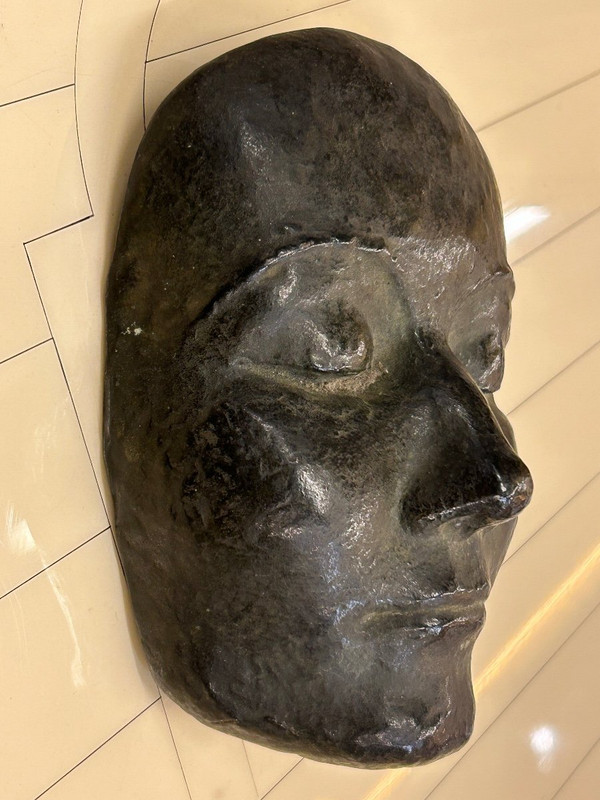Maschera in Bronzo Firmata Seiler Datata 45 - Altezza 16 Cm