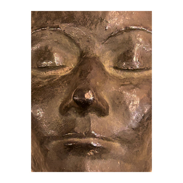 Maschera in Bronzo Firmata Seiler Datata 45 - Altezza 16 Cm