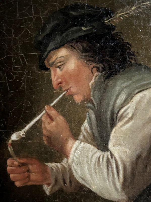 Gasthausszene Im Geschmack Von David Teniers Raucher Mit Fass Holländische Schule Anfang 19.
