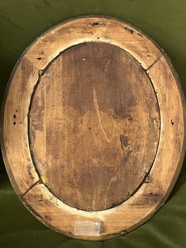 schule Romantik Ovale Gemälde auf Tafel Epoche 19.