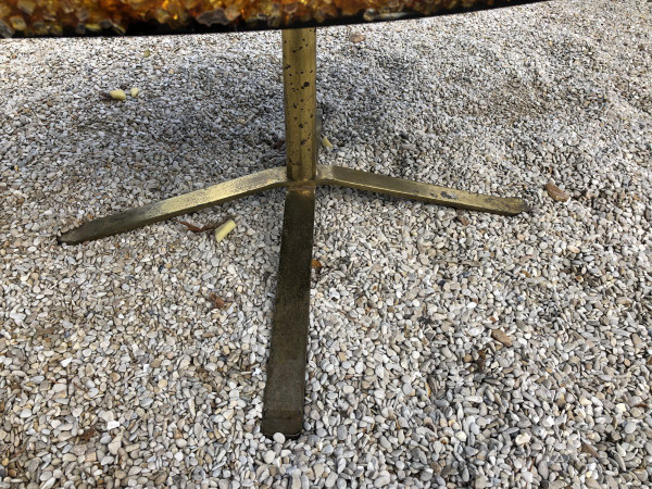 Table Basse En Résine Et éclat De Verre 1970 Pierre Giraudon - Résine Fractale