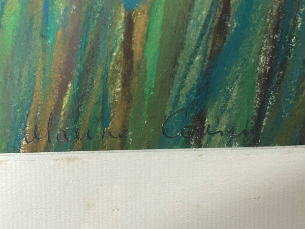 Pastel -fields Of Poppies Signature to be determined About 1950