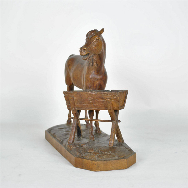 Cheval En Bois Sculpté, Forêt Noire, XIXème Siècle