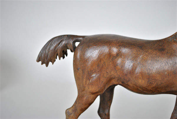 Cheval En Bois Sculpté, Forêt Noire, XIXème Siècle