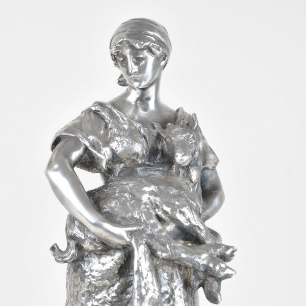 Christofle & R Rozet, Trofeo agricolo in bronzo argentato, inizi del XX secolo