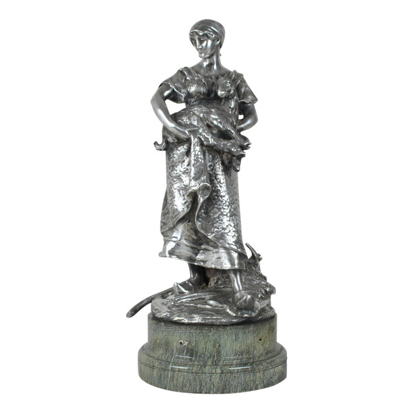 Christofle & R Rozet, Trofeo agricolo in bronzo argentato, inizi del XX secolo