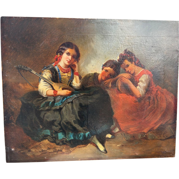 Painting - Peinture Sur Toile Orientaliste Fin XIXéme Siècle