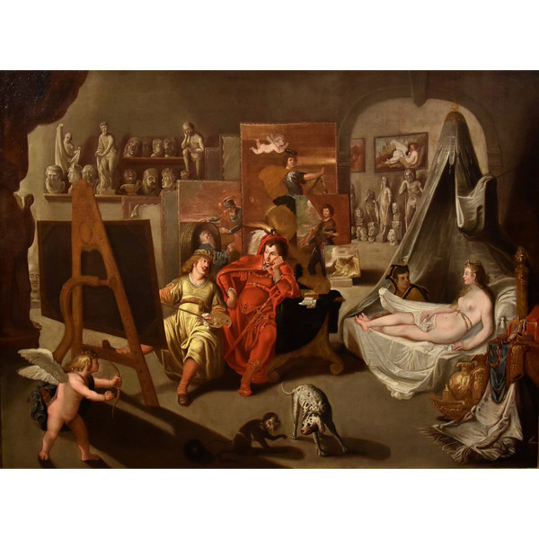 Balthasar Van Den Bossche (1681 - 1715) Alexander The Great And Campaspe In The Studio Of The Painte