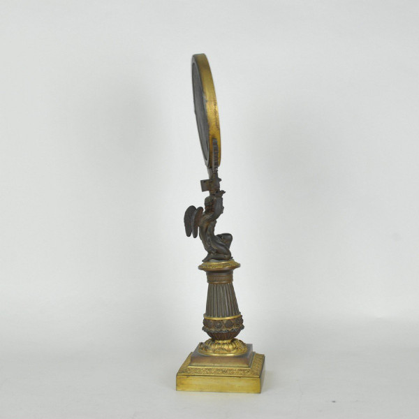 Miroir De Table En Bronze, époque Restauration, XIXème Siècle