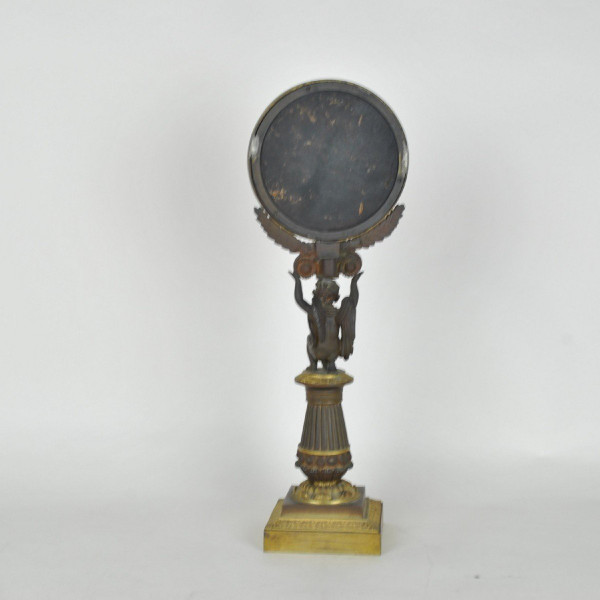 Miroir De Table En Bronze, époque Restauration, XIXème Siècle