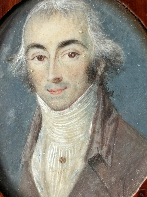 Old Miniature Portrait Of A Man Late 18th Century