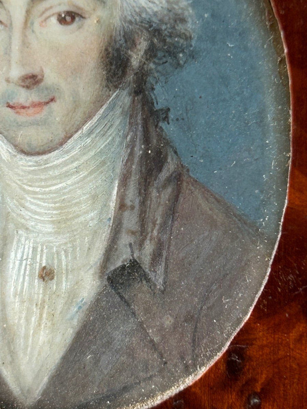 Old Miniature Portrait Of A Man Late 18th Century