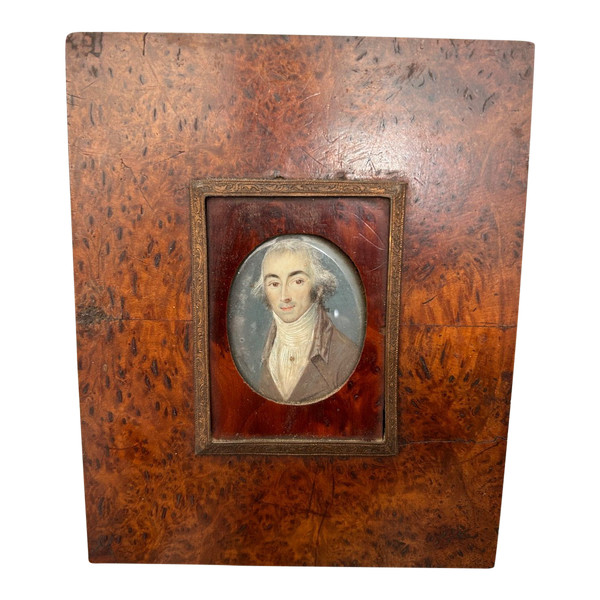 Old Miniature Portrait Of A Man Late 18th Century