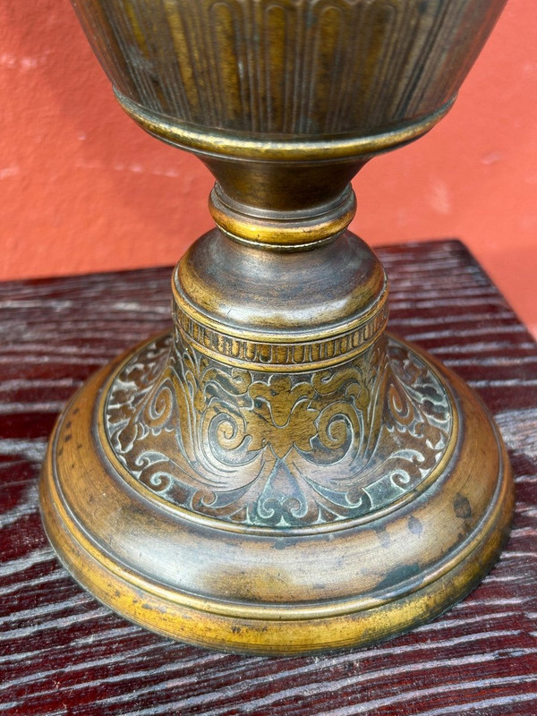 Paire De Vases Amphore Néo - Grec En Bronze à Deux Patines - France Fin XIXéme