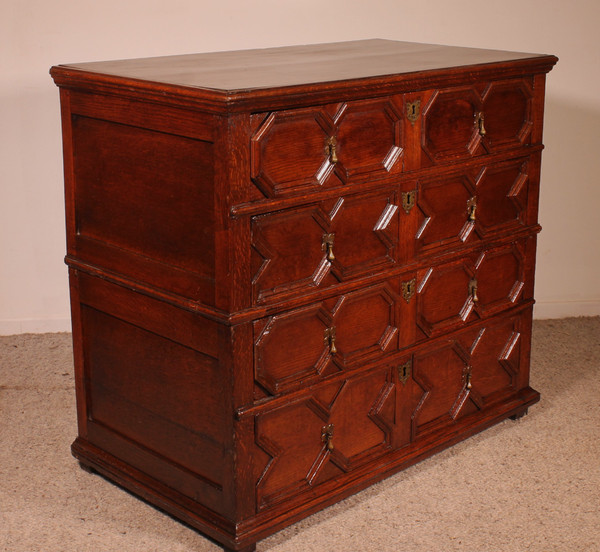 Commode Jacobean En Chêne 17° Siècle