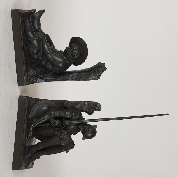 Janle / Max Le Verrier, Paire De Serre-livres Don Quichotte, Art Déco, XXème Siècle