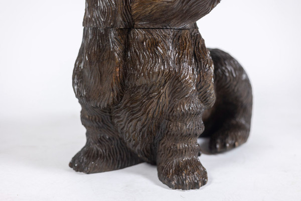 Carved basswood dog in Black Forest style, circa 1900