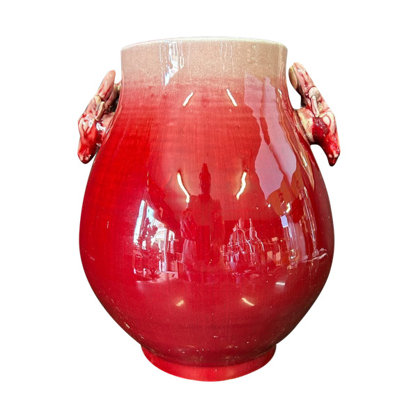 Vaso in porcellana rosso sangue XX secolo
