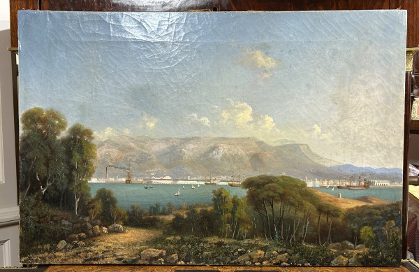 Vue De La Rade De Toulon Vers 1840-50 - école Française Du XIXéme tableau huile sur toile