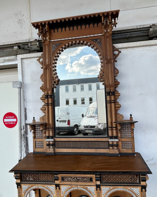 Atelier De Giuseppe Parvis - Grande Console Et Son Miroir égypte Vers 1880