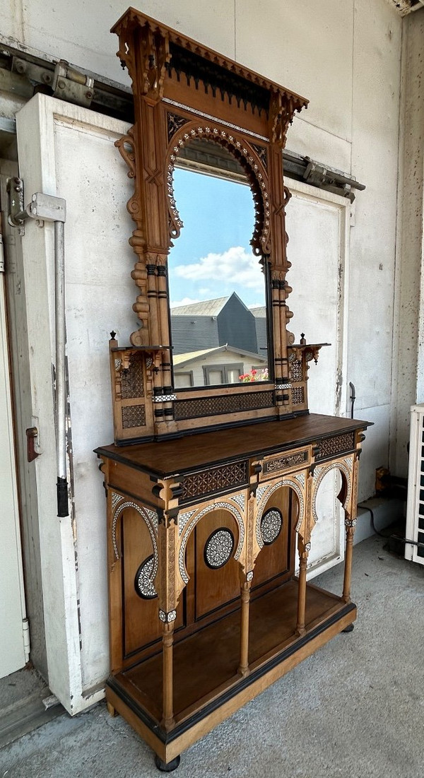 Atelier De Giuseppe Parvis - Grande Console Et Son Miroir égypte Vers 1880