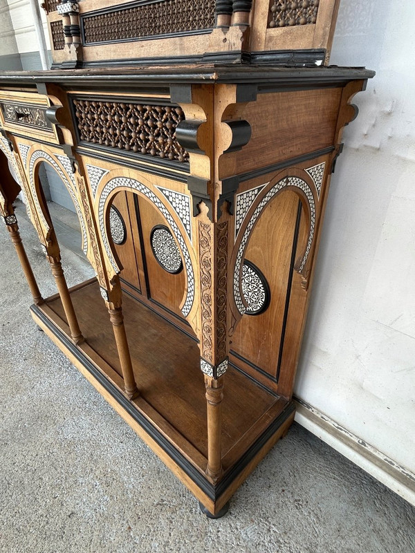 Atelier De Giuseppe Parvis - Grande Console Et Son Miroir égypte Vers 1880