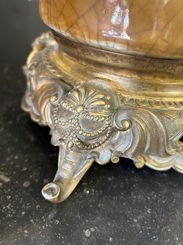 Grande lampada in porcellana cinese del XIX secolo