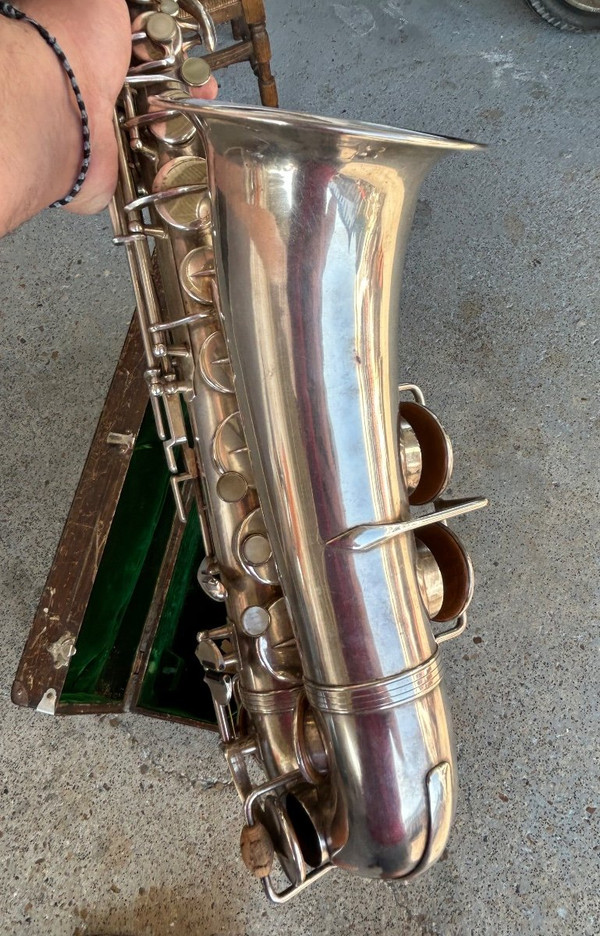 Saxophone - Saxo - Métal Argenté Vers 1930-40 Pas De Marque