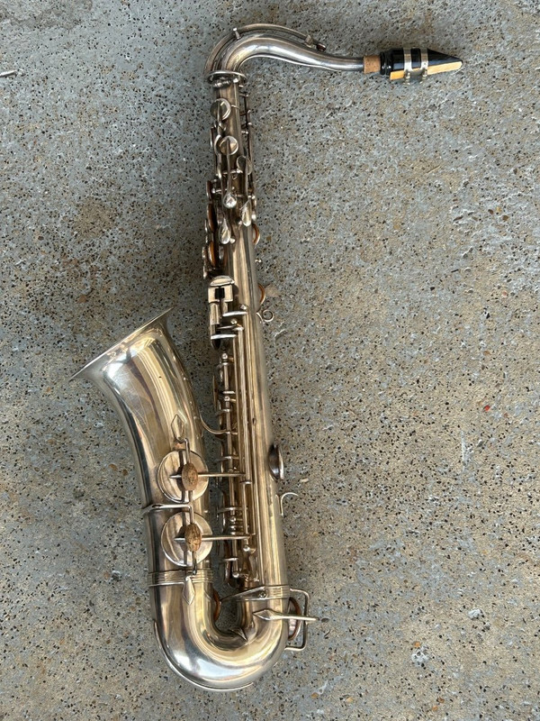 Saxophone - Saxo - Métal Argenté Vers 1930-40 Pas De Marque
