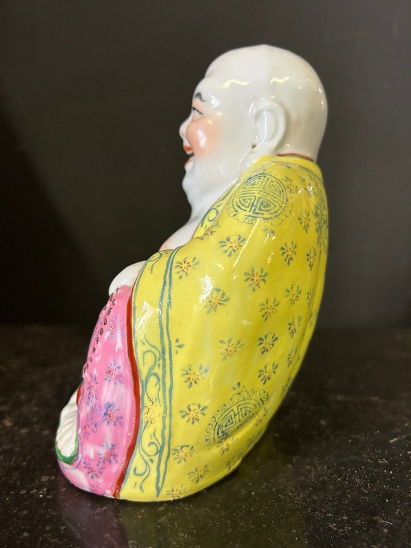 Buddha - Budai - Putai Rieur Enameled polychrome porcelain China Early 20th century