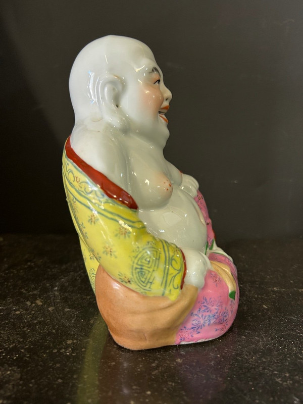 Buddha - Budai - Putai Rieur Enameled polychrome porcelain China Early 20th century