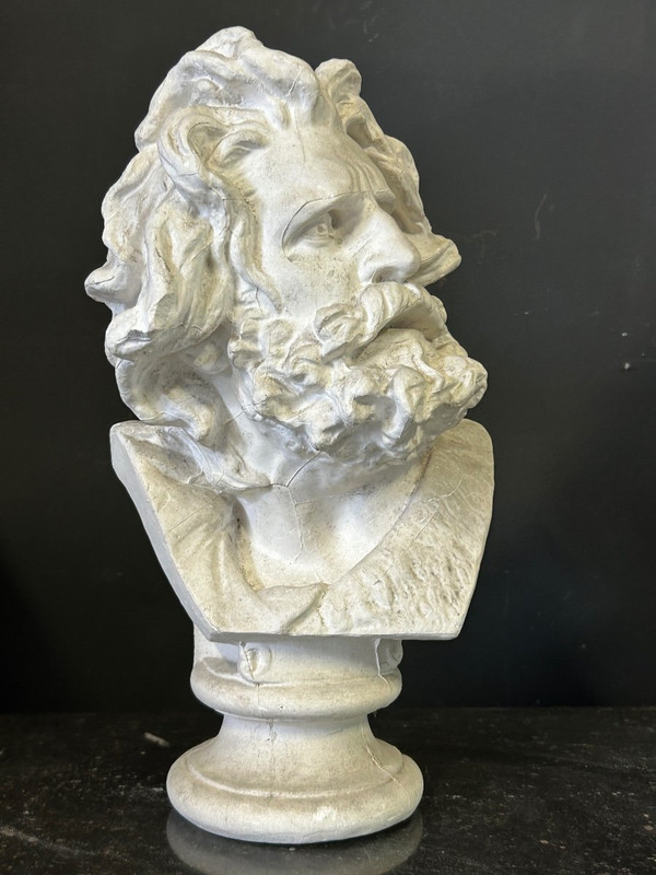 Rude François ( 1784-1855) Dopo la testa di un antico gallo Busto in gesso H 39 cm