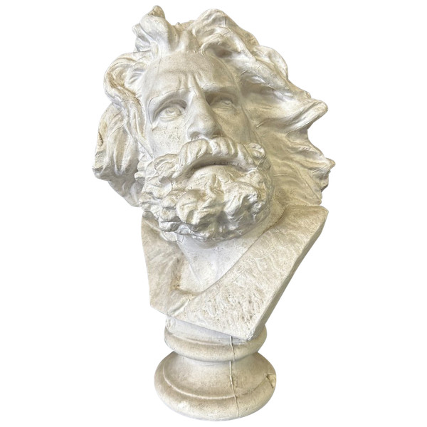 Rude François ( 1784-1855) After Tête De Gaulois Ancient Plaster Bust H 39 Cm