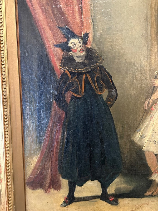 Jo Francoeur -: Oil On Canvas - "Avant Le Spectacle De Cirque" circa 1900