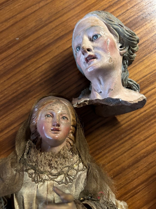 Lot Of Seven Neapolitan Nativity Figures From The 18th Century - Italy - Naples