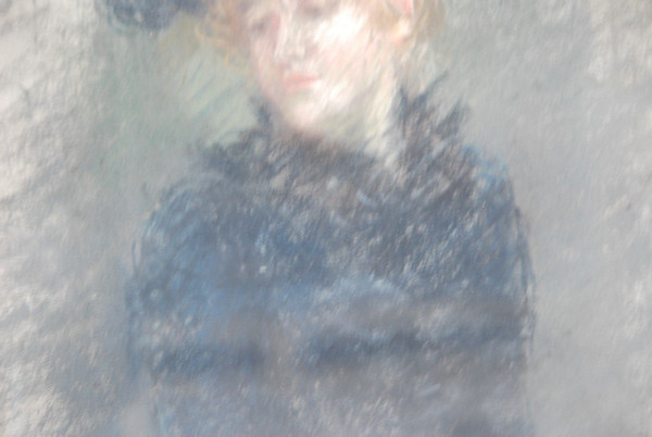 Elegantes Pastel Au Chapeau, signiert De Huillard