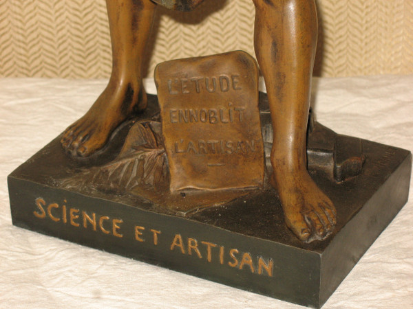 Grande scultura in regola di Emile Picault, Science et Artisan del XIX secolo