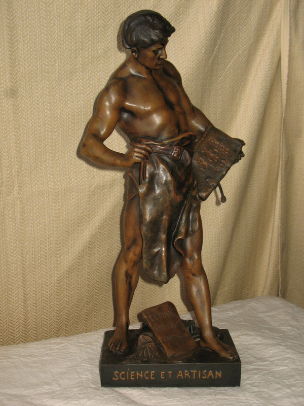 Grande scultura in regola di Emile Picault, Science et Artisan del XIX secolo