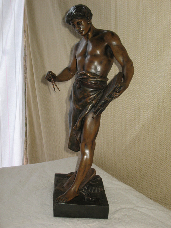 Grande scultura in regola di Emile Picault, Science et Artisan del XIX secolo