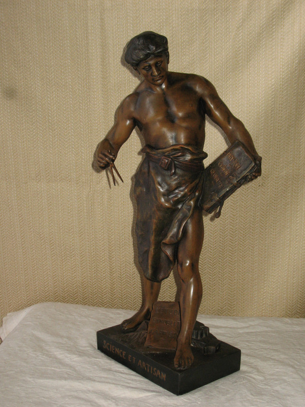 Grande scultura in regola di Emile Picault, Science et Artisan del XIX secolo