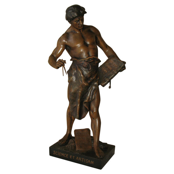 Grande scultura in regola di Emile Picault, Science et Artisan del XIX secolo