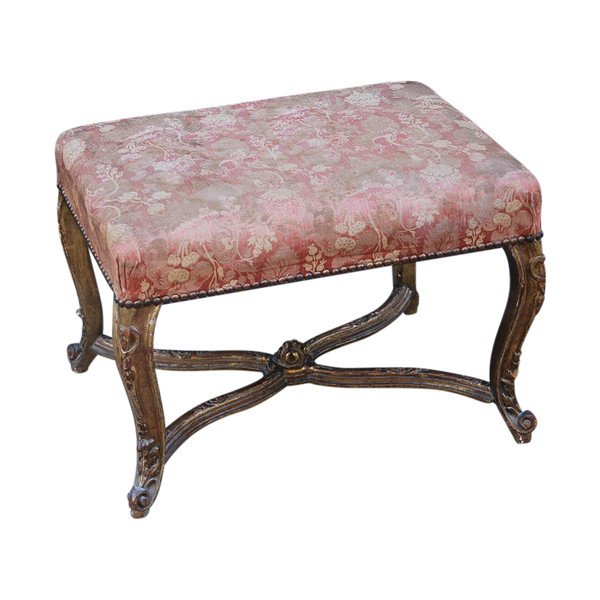 Tabouret En Bois Doré De Style Regence