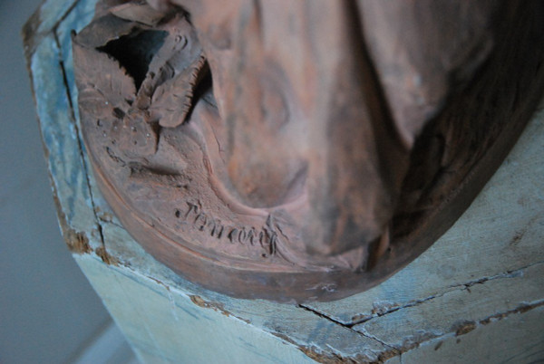 Importante Bambino con Tamburello in Terracotta XIX Secolo