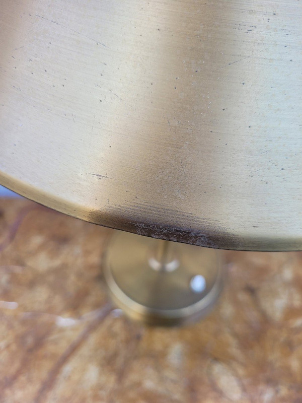 J Perzel, Lampe De Table En Laiton, XXème Siècle