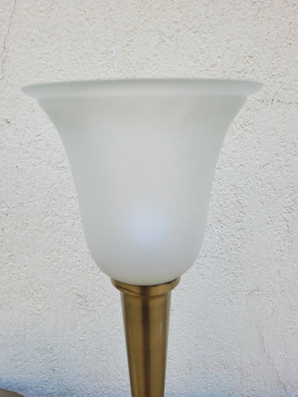 J Perzel, Lampe De Table En Laiton, XXème Siècle