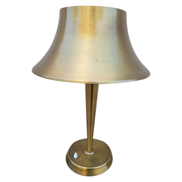 J Perzel, Lampe De Table En Laiton, XXème Siècle