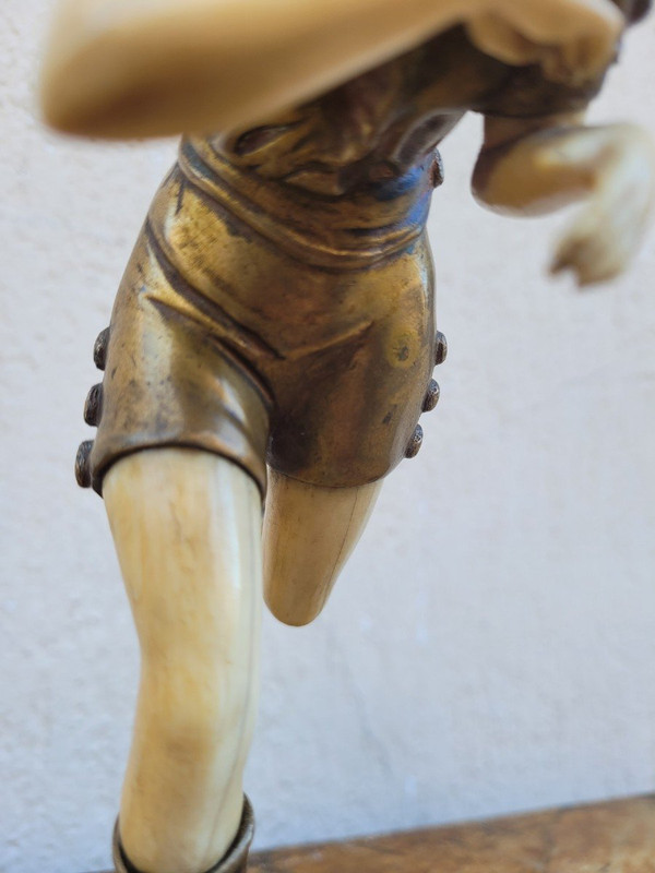 The Faguays, Harlequin, Chryselephantine Art Deco, 20th Century