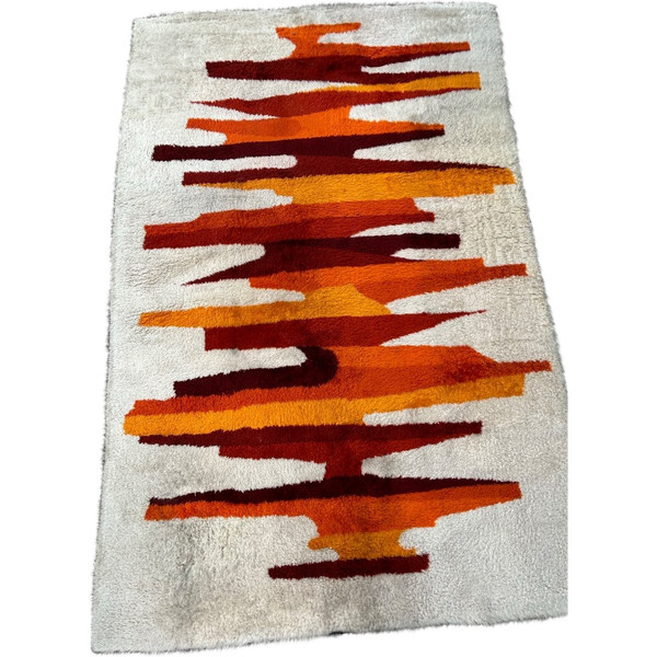 Grand Tapis Scandinave En Laine Vers 1970 Dimensions 300 X 200 Cm