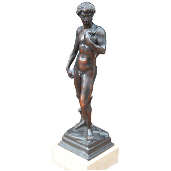 David, Sculpture En Bronze d'Après l'Antique, XIXe siècle