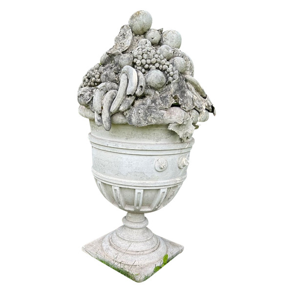 énorme Vase - Pot à Fruits Décoration De Jardin XXe Siècle